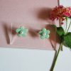 green flower studs