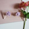 purple flower studs